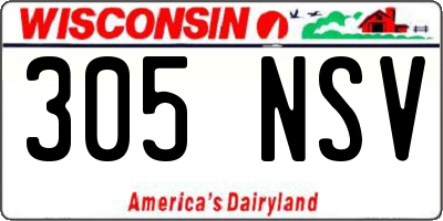 WI license plate 305NSV