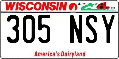 WI license plate 305NSY