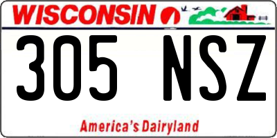 WI license plate 305NSZ