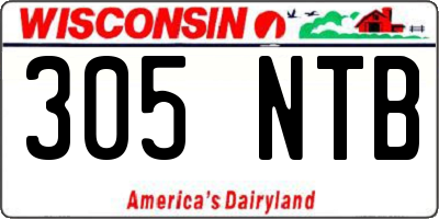 WI license plate 305NTB