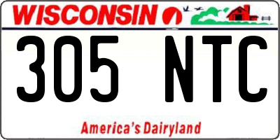 WI license plate 305NTC