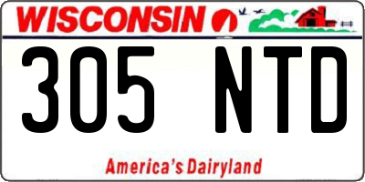 WI license plate 305NTD