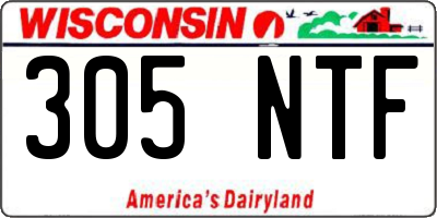 WI license plate 305NTF