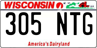 WI license plate 305NTG