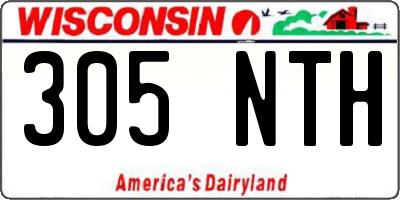 WI license plate 305NTH