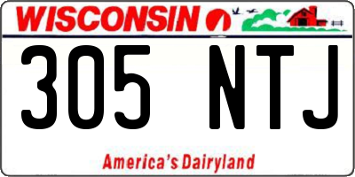 WI license plate 305NTJ
