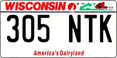 WI license plate 305NTK