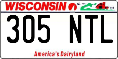WI license plate 305NTL