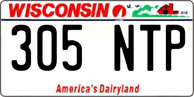 WI license plate 305NTP