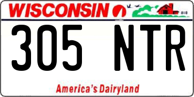 WI license plate 305NTR