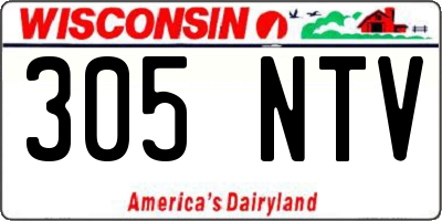 WI license plate 305NTV