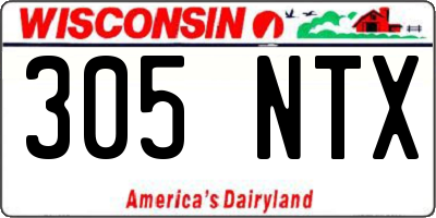 WI license plate 305NTX