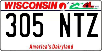 WI license plate 305NTZ