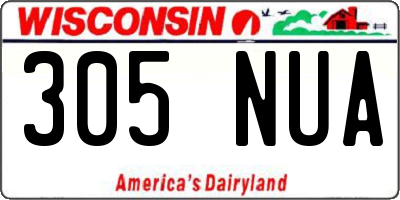 WI license plate 305NUA