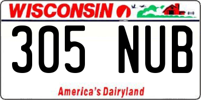 WI license plate 305NUB