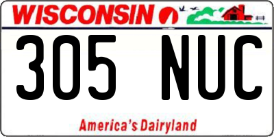 WI license plate 305NUC