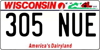 WI license plate 305NUE