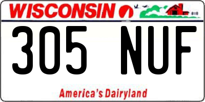WI license plate 305NUF