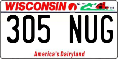 WI license plate 305NUG