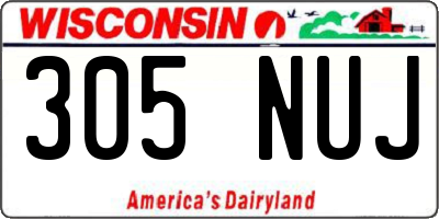 WI license plate 305NUJ