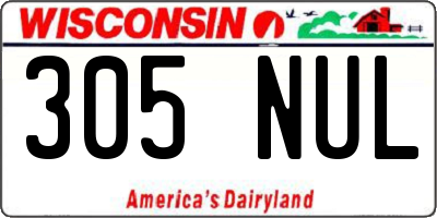 WI license plate 305NUL