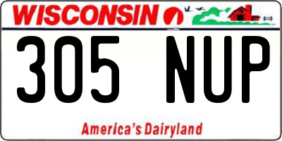 WI license plate 305NUP