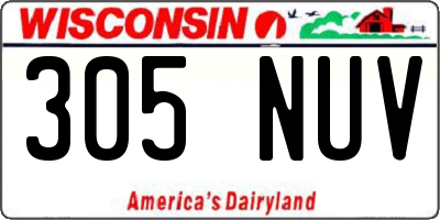 WI license plate 305NUV