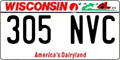 WI license plate 305NVC