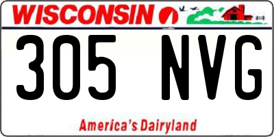 WI license plate 305NVG