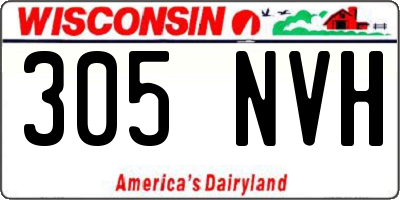 WI license plate 305NVH