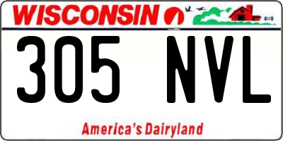WI license plate 305NVL
