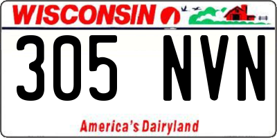 WI license plate 305NVN