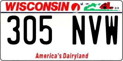 WI license plate 305NVW