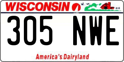 WI license plate 305NWE