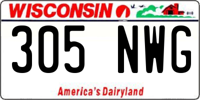 WI license plate 305NWG