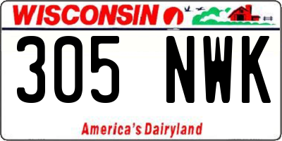WI license plate 305NWK