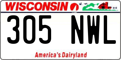 WI license plate 305NWL