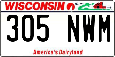 WI license plate 305NWM