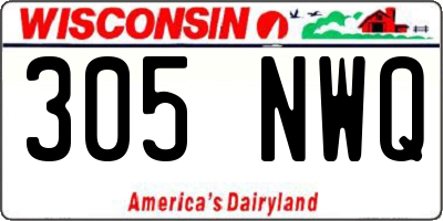 WI license plate 305NWQ