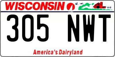 WI license plate 305NWT