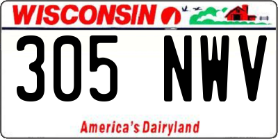 WI license plate 305NWV