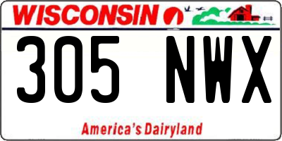 WI license plate 305NWX