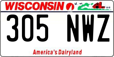 WI license plate 305NWZ