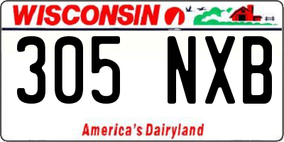 WI license plate 305NXB