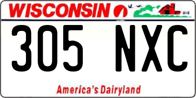 WI license plate 305NXC