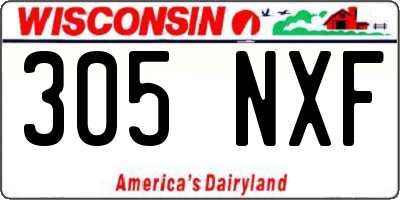 WI license plate 305NXF