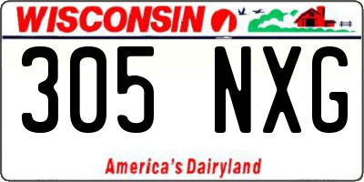 WI license plate 305NXG