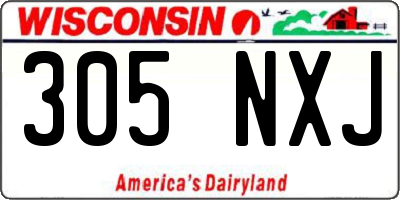WI license plate 305NXJ