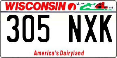WI license plate 305NXK