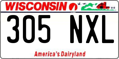 WI license plate 305NXL